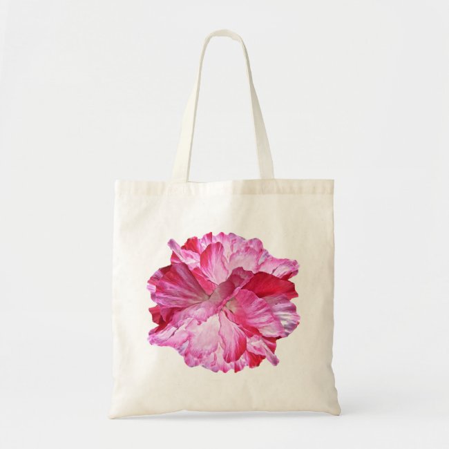 Pink and Red Poppy Flower Floral Tote Bag