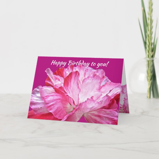 Pink and Red Poppy Flowers Floral Birthday Card