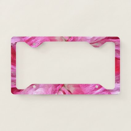 Pink and Red Poppy Flowers License Plate Frame