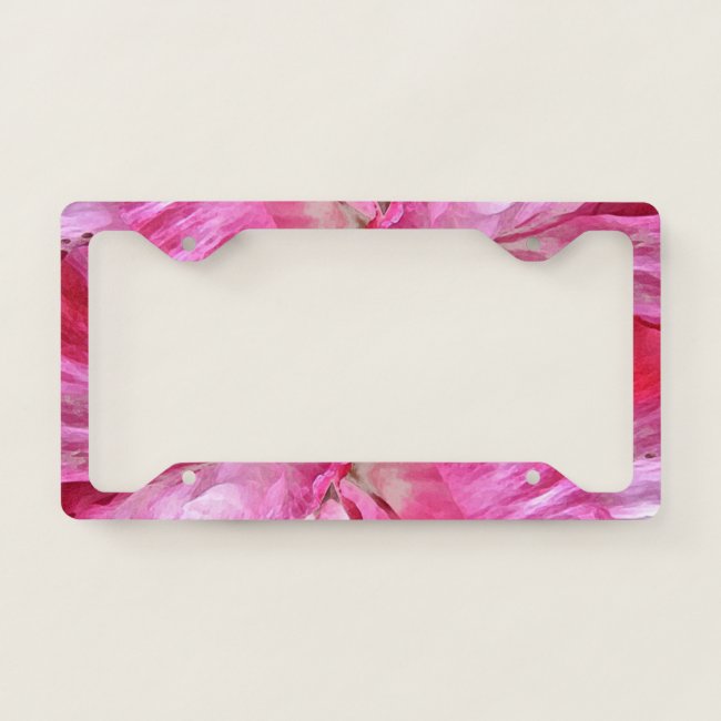 Pink and Red Poppy Flowers License Plate Frame