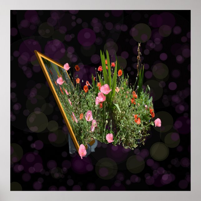 Pink And Red Poppy Popout Art, Poster (Front)