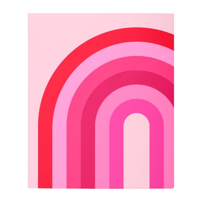 Pink And Red Rainbow Metal Print (Front)