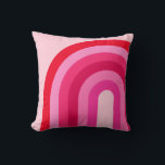 Pink And Red Rainbow Throw Pillow<br><div class="desc">Retro 70s Pink Rainbow Arch - Pink and Red Rainbow Arch.</div>