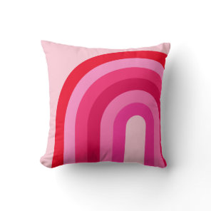 Pink And Red Rainbow Throw Pillow