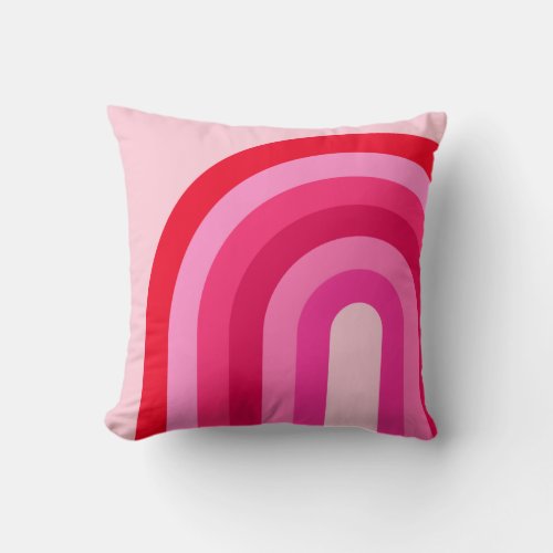 Pink And Red Rainbow Throw Pillow