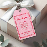 Pink and Red Retro Hand Drawn Bridal Shower Gift Tags<br><div class="desc">Pink and Red Retro Hand Drawn Bridal Shower Gift Tags</div>