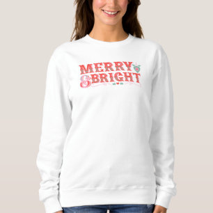Pink and Red Retro Vintage Merry & Bright Sweatshirt