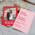Pink and Red Retro Wedding Invitation | Zazzle