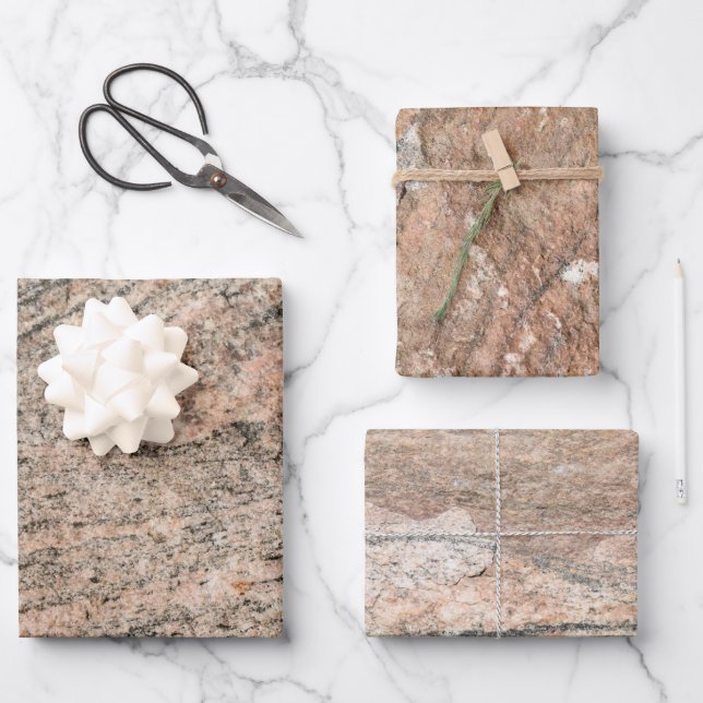 Pink and Red Rock Face Variety Wrapping Paper Sheets (Front)