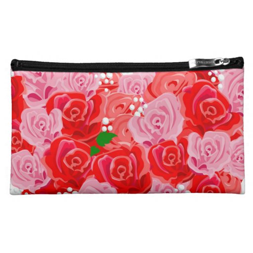 Pink and Red Roses Cosmetic Bag | Zazzle