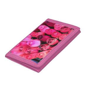 Pink and red roses Thunder_Cove Tri-fold Wallet