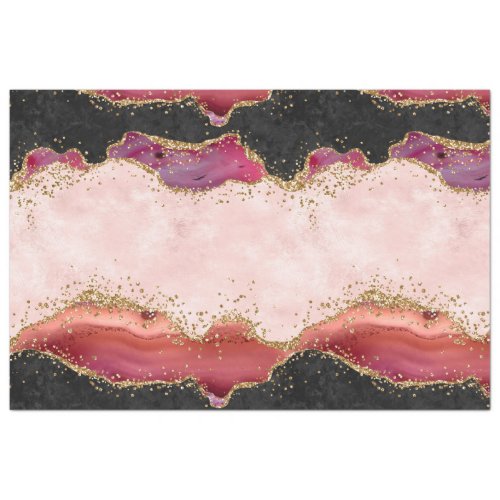 Pink and Red Sequins Agate Tissue Paper