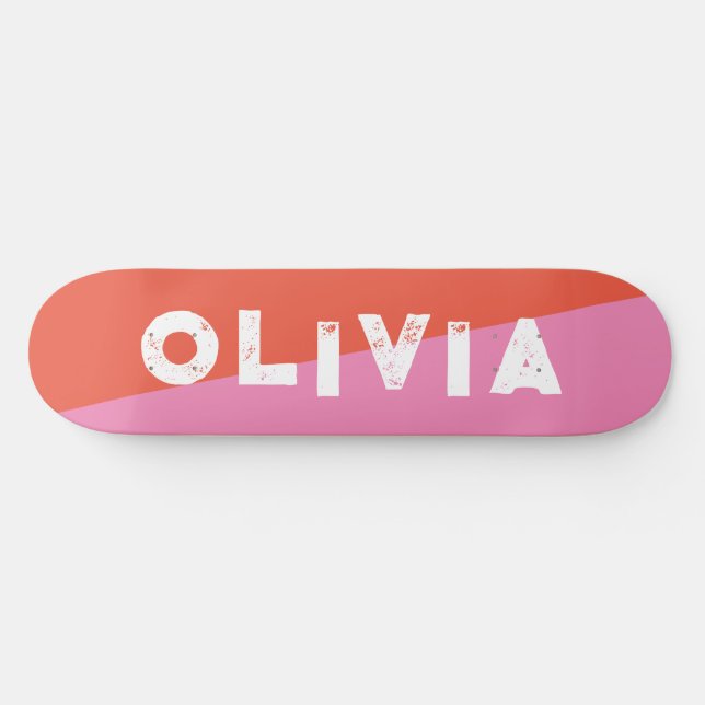 pink and red skateboard retro split (Horz)