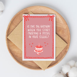 Pink and Red Sketch Bows & Cake Funny Adult Card