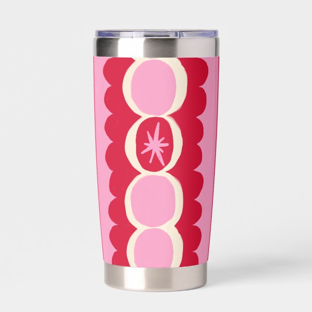 Pink and Red Star Mug Insulated Tumbler (Front)