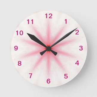 Pink and Red Star Wall Clock