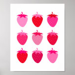 Pink And Red Strawberries Poster<br><div class="desc">Pink And Red Strawberries.</div>