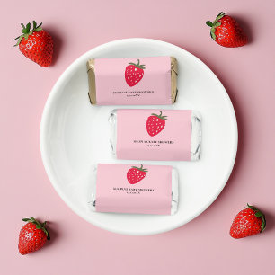 "Pink and Red Strawberry Baby Shower Hershey's Miniatures