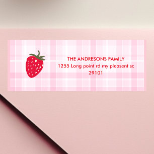 Pink and Red Strawberry Label