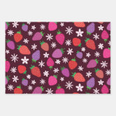 Strawberries Berry First Birthday Party Pink, Red Wrapping Paper Sheets