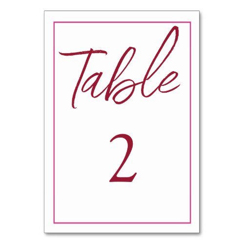 Pink and Red Table Card