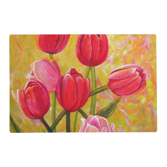 Pink and Red Tulip Arrangement    Placemat (Front)