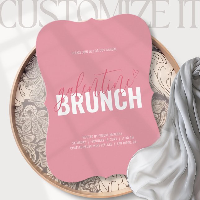 Pink and Red Valentin Brunch Celebration Invite (Creator Uploaded)
