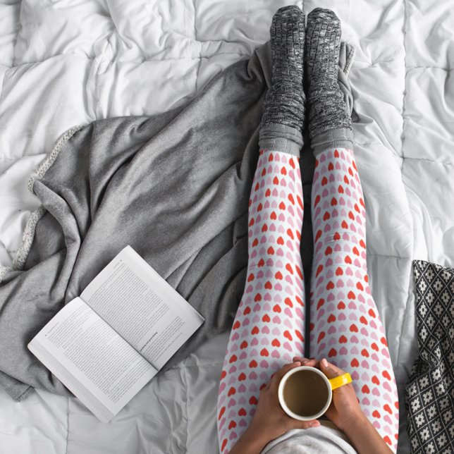 Pink and Red Valentine Love Heart Pattern Leggings (Creator Uploaded)