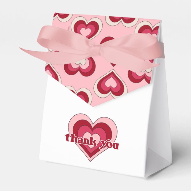 Pink and Red Valentine's Day Baby Shower Favor Box (Front Side)