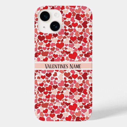 Pink and red valentines day hearts iPhone case