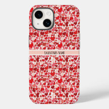 Pink and red valentines day hearts iPhone case
