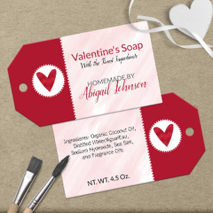 💖 Pink and Red Valentine's Day Soap Gift Tags