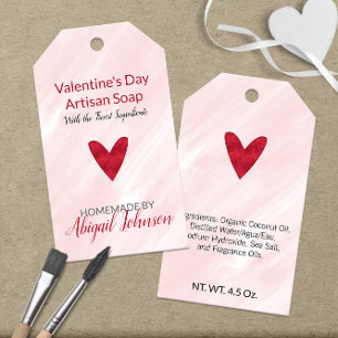 Pink and Red 💖 Valentine's Day Soap Gift Tags