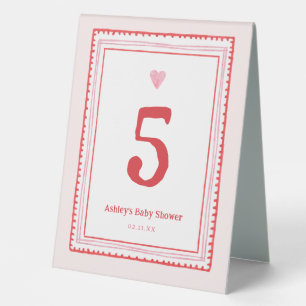 Pink and Red Valentines Heart Party Table Tent