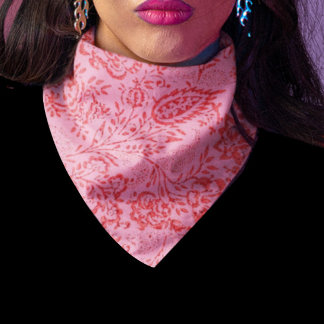 Pink and Red Vintage Floral Pattern Bandana