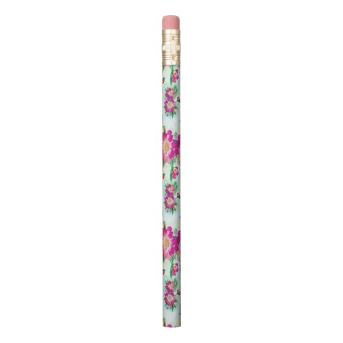 Pink and Red Vintage Floral Pattern Pencil