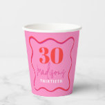 Pink and Red Wavy Border 30th Birthday Party Paper Cups<br><div class="desc">Celebrate the big 3-0 in style with our vibrant red and pink wavy 30th birthday paper cups! Perfect for adding a personalized touch to your special milestone celebration, these disposable cups are a must-have for any 30th birthday party. With custom birthday cups that feature a fun and festive design, these...</div>
