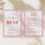 Pink and Red Wavy Hen Weekend Party  Invitation