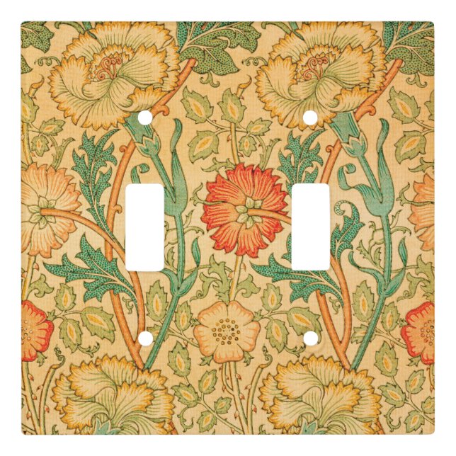 Pink and Rose by William Morris Light Switch Cover (Front)