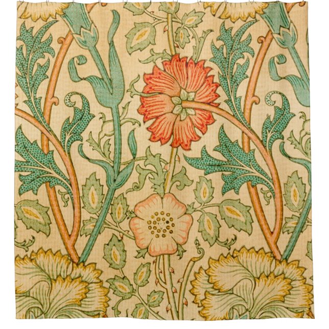 Pink And Rose By William Morris Shower Curtain (Front)