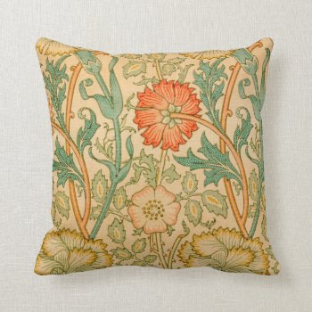 Pink And Rose By William Morris Throw Pillow by Zazilicious at Zazzle