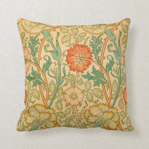 Pink And Rose By William Morris Throw Pillow