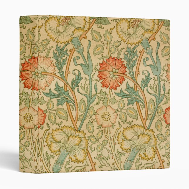 Pink and Rose by William Morris Vintage Floral 3 Ring Binder (Front/Spine)