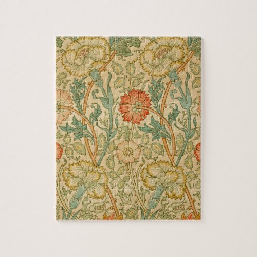 Pink and Rose by William Morris Vintage Floral Jigsaw Puzzle