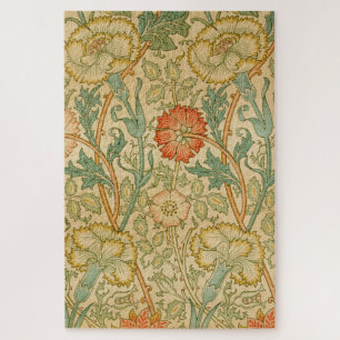 Pink and Rose by William Morris Vintage Floral Jigsaw Puzzle