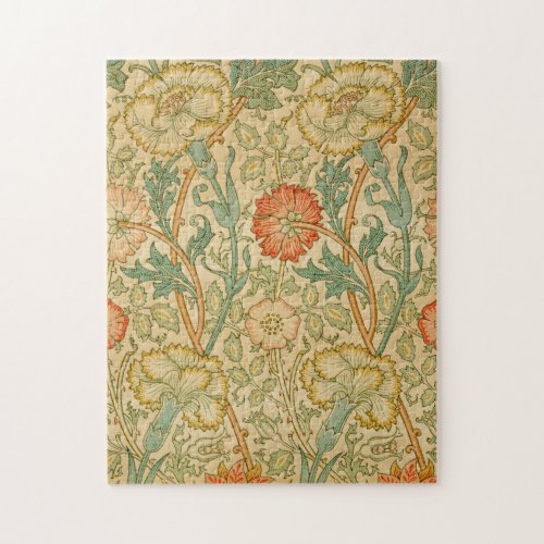 Pink and Rose by William Morris Vintage Floral Jigsaw Puzzle