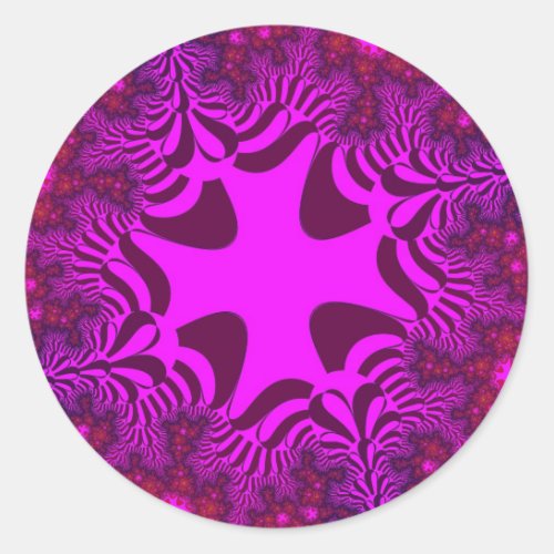 Pink and Rose Cross Classic Round Sticker
