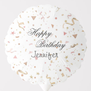 Pink and Rose Gold Glitter Confetti Balloon