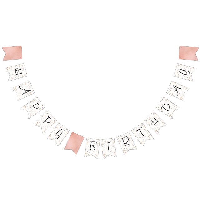 Pink and Rose Gold Glitter Confetti Bunting Flags (All)