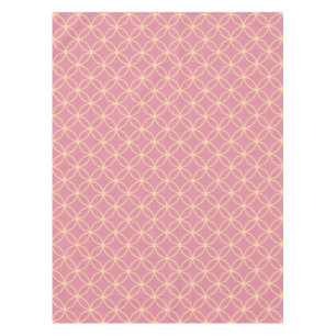 Pink and rose gold interlocking circles pattern tablecloth